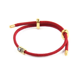 Scarlet Persian Silk and Gold Jamsa Bracelet