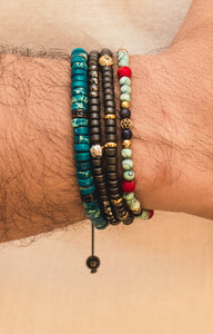 Turquoise Multi-Stoppers and Black CZ Bracelet