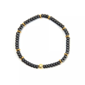 Boho Gold and Hematite Wristband