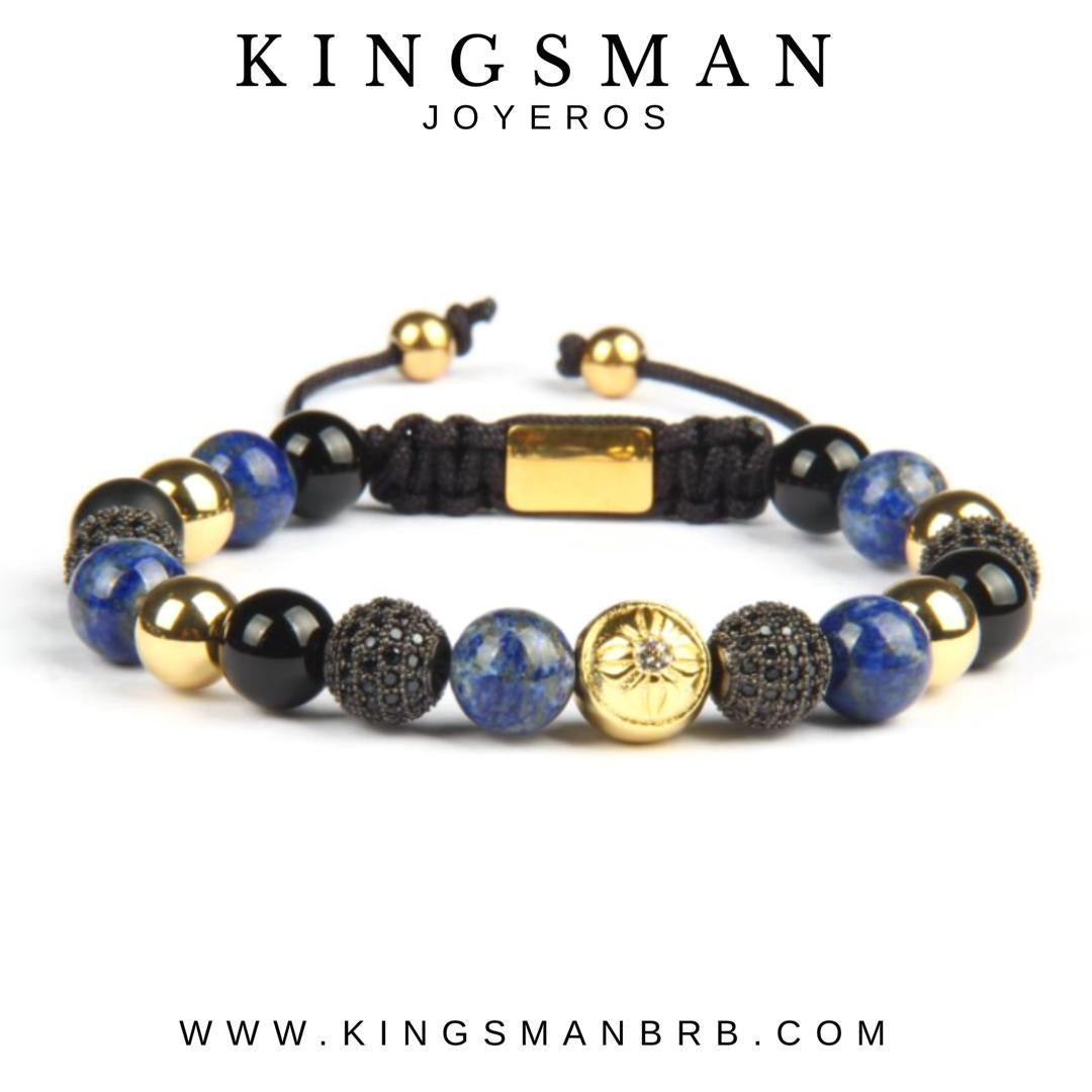 18K Gold Insignia Star Lapis Lazuli Bracelet