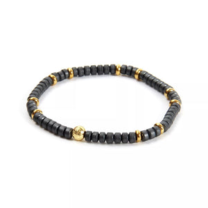 Boho Gold and Hematite Wristband