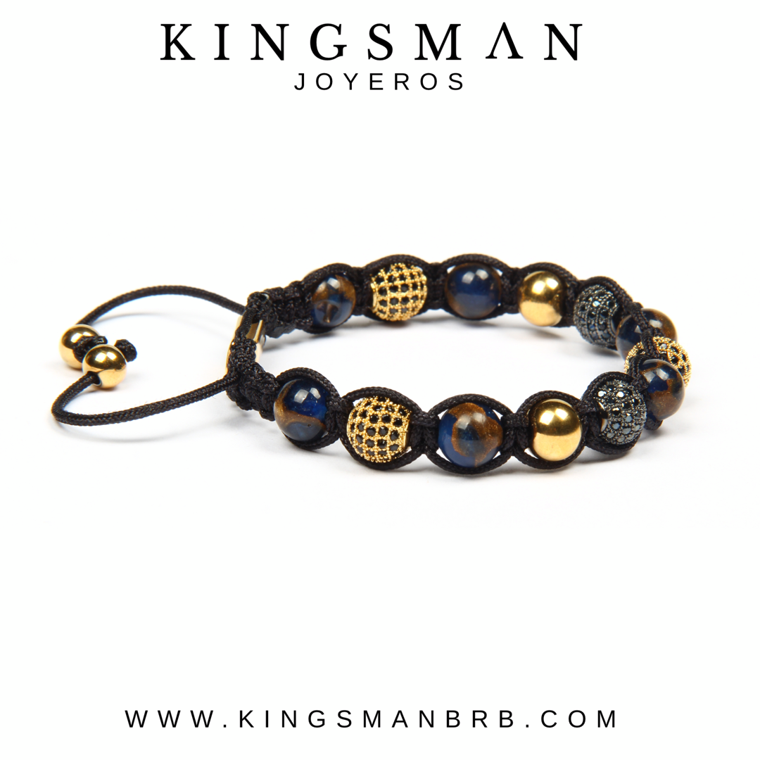 Insignia Star Blue Cloissoné Macrame Bracelet